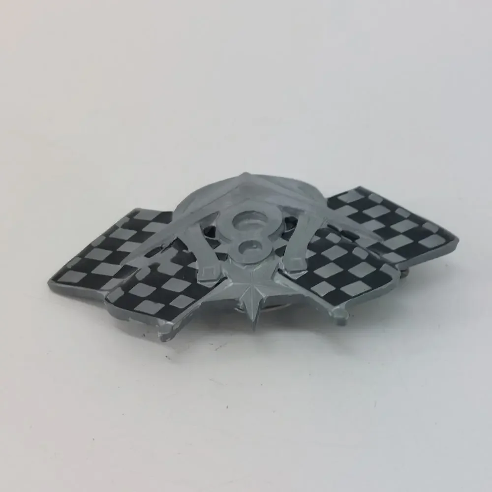 V8 Racing Flags Racecar Horse Shoe Belt Buckle Sports Star